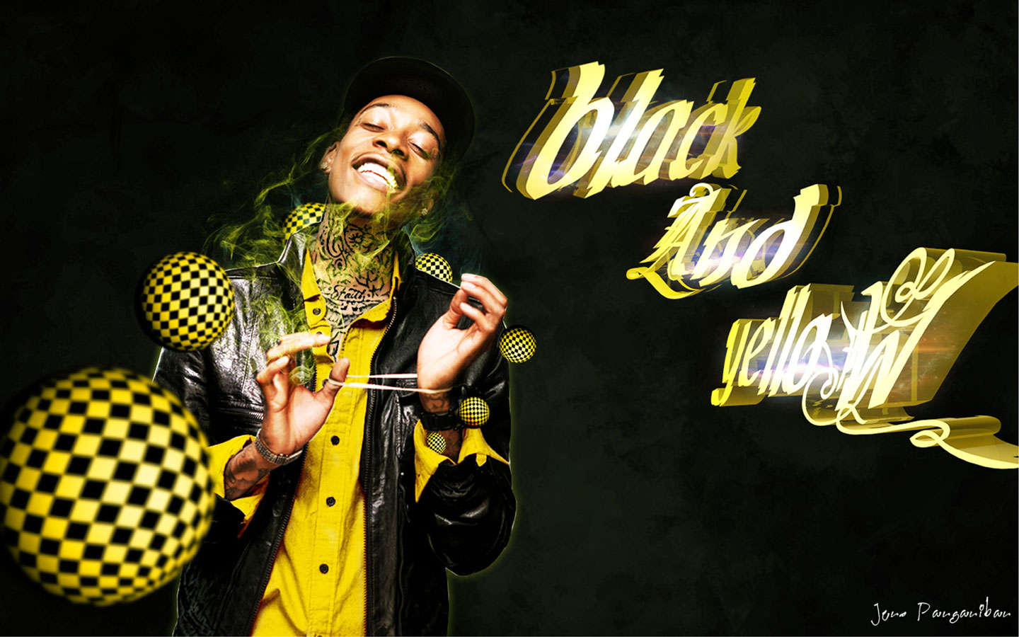 Wiz Khalifa Black and Yellow Cover Wallpaper